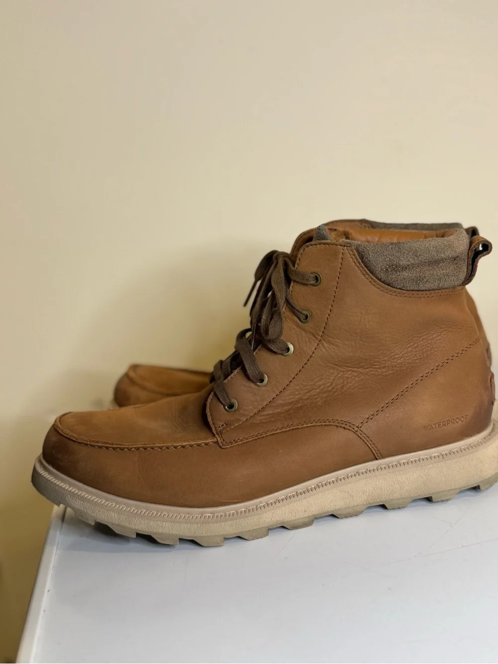 Sorel Madson II Moc Toe Waterproof Men’s 12 Brown Leather Boots NM3851-242